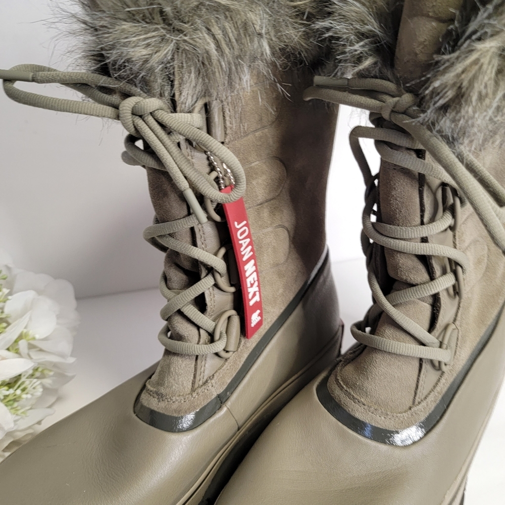 SOREL JOAN OF ARCTIC GREEN FUR WINTER BOOTS NWT SIZE 10 - Picture 5 of 10